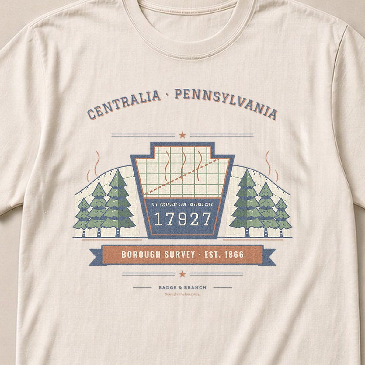 Centralia, PA · 17927 Survey Tee — Collar & Chest View