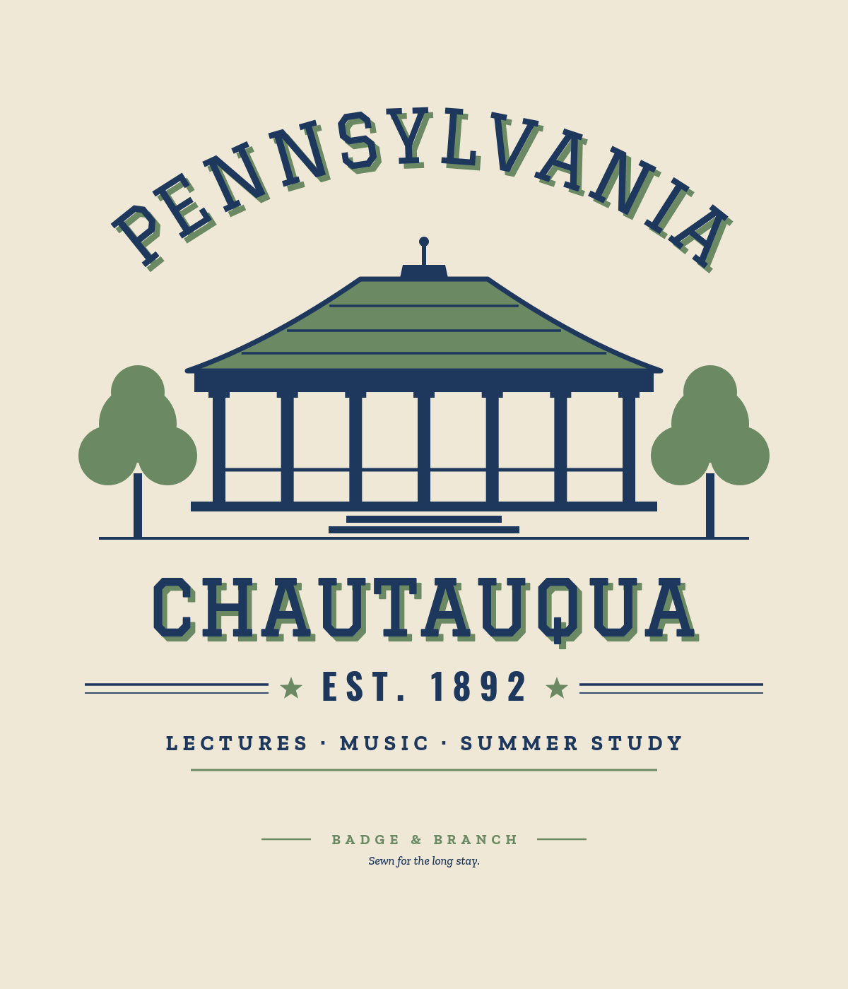 Pennsylvania Chautauqua Est. 1892 badge tee
