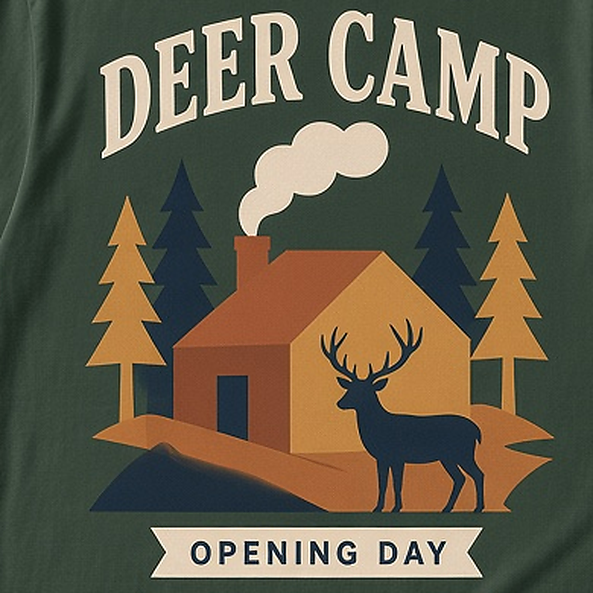 Deer Camp · Opening Day Tee — Badge Artwork Detail