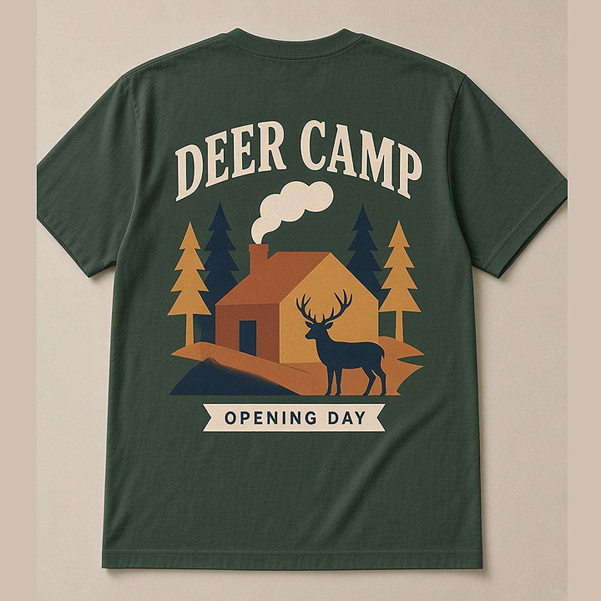 Deer Camp · Opening Day Tee — Back Badge Mockup
