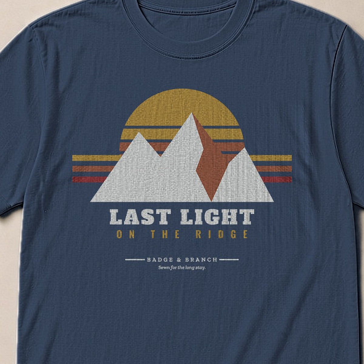 Last Light on the Ridge Tee — Collar & Chest View