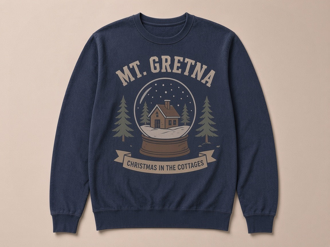 Mt. Gretna · Christmas in the Cottages (Snow Globe) Crewneck — Full View