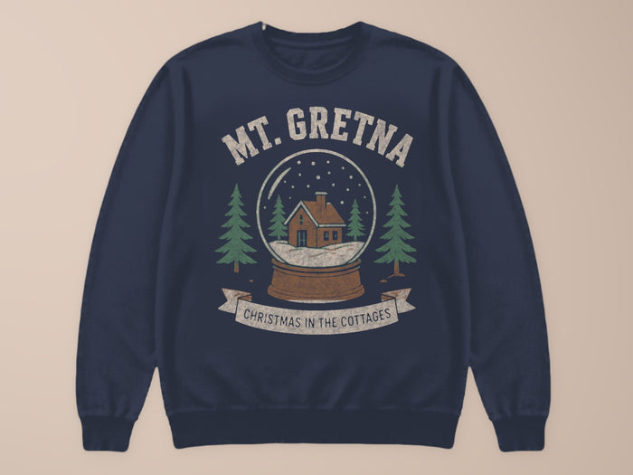 Mt. Gretna · Christmas in the Cottages (Snow Globe) Crewneck — Vintage Navy