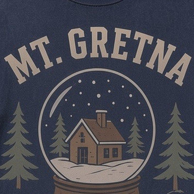 Mt. Gretna · Christmas in the Cottages (Snow Globe) Crewneck — Zoomed Artwork Detail
