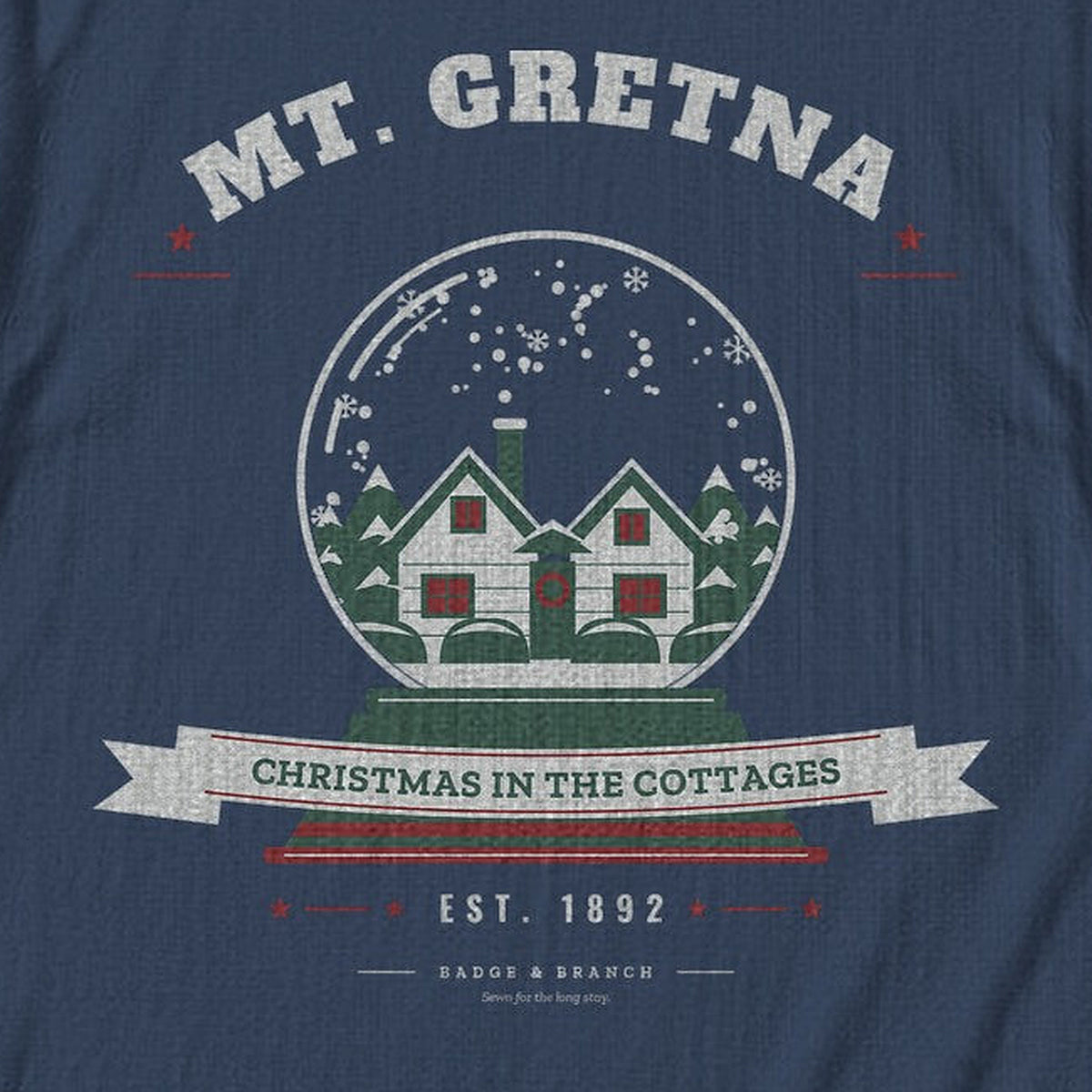 Mt. Gretna · Christmas in the Cottages Tee — Zoomed Artwork Detail