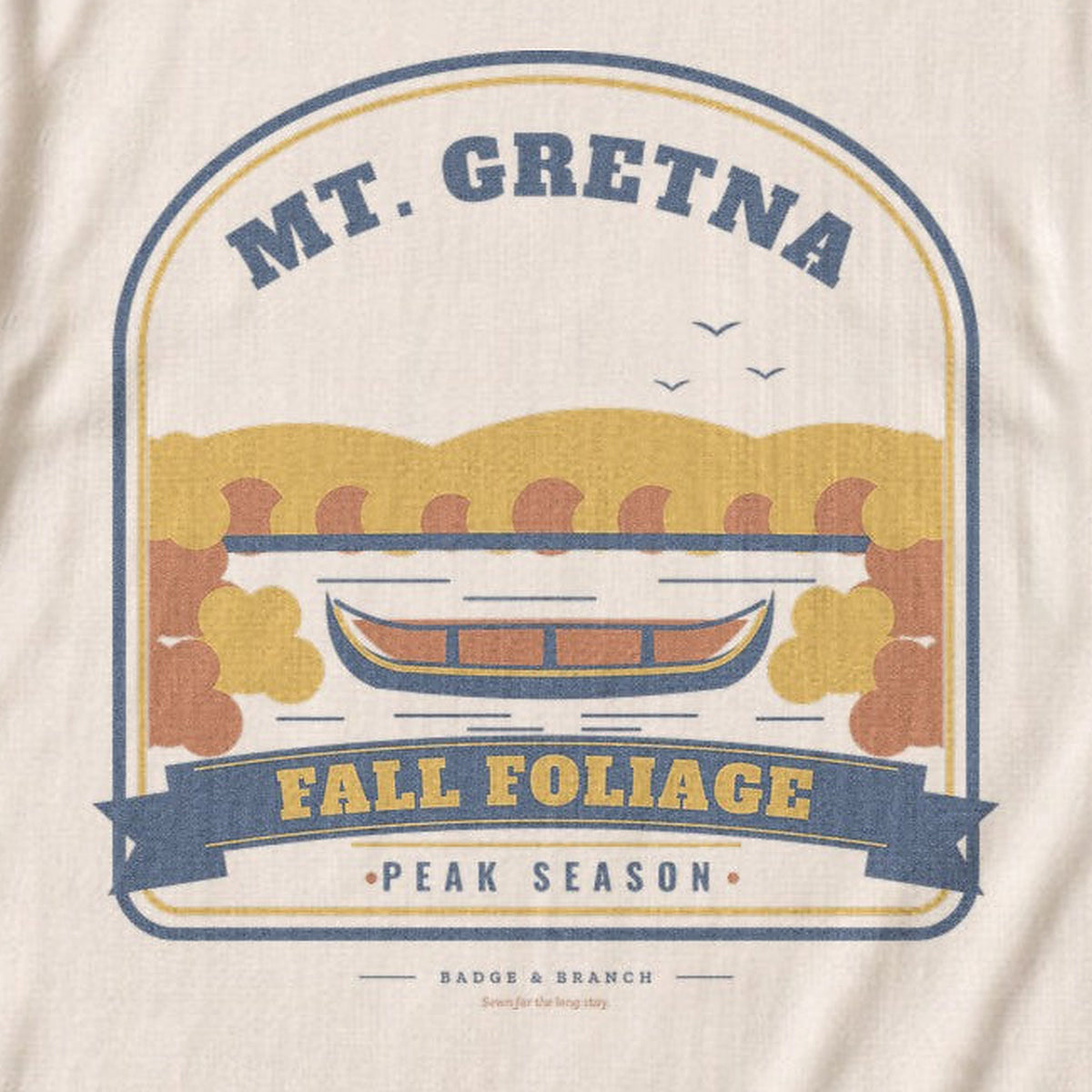 Mt. Gretna · Fall Foliage Canoe Tee — Zoomed Artwork Detail