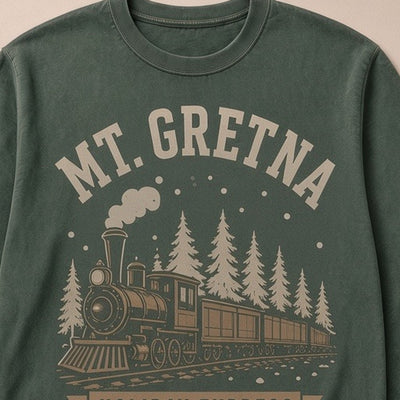 Mt. Gretna · Holiday Express Crewneck — Collar & Chest View