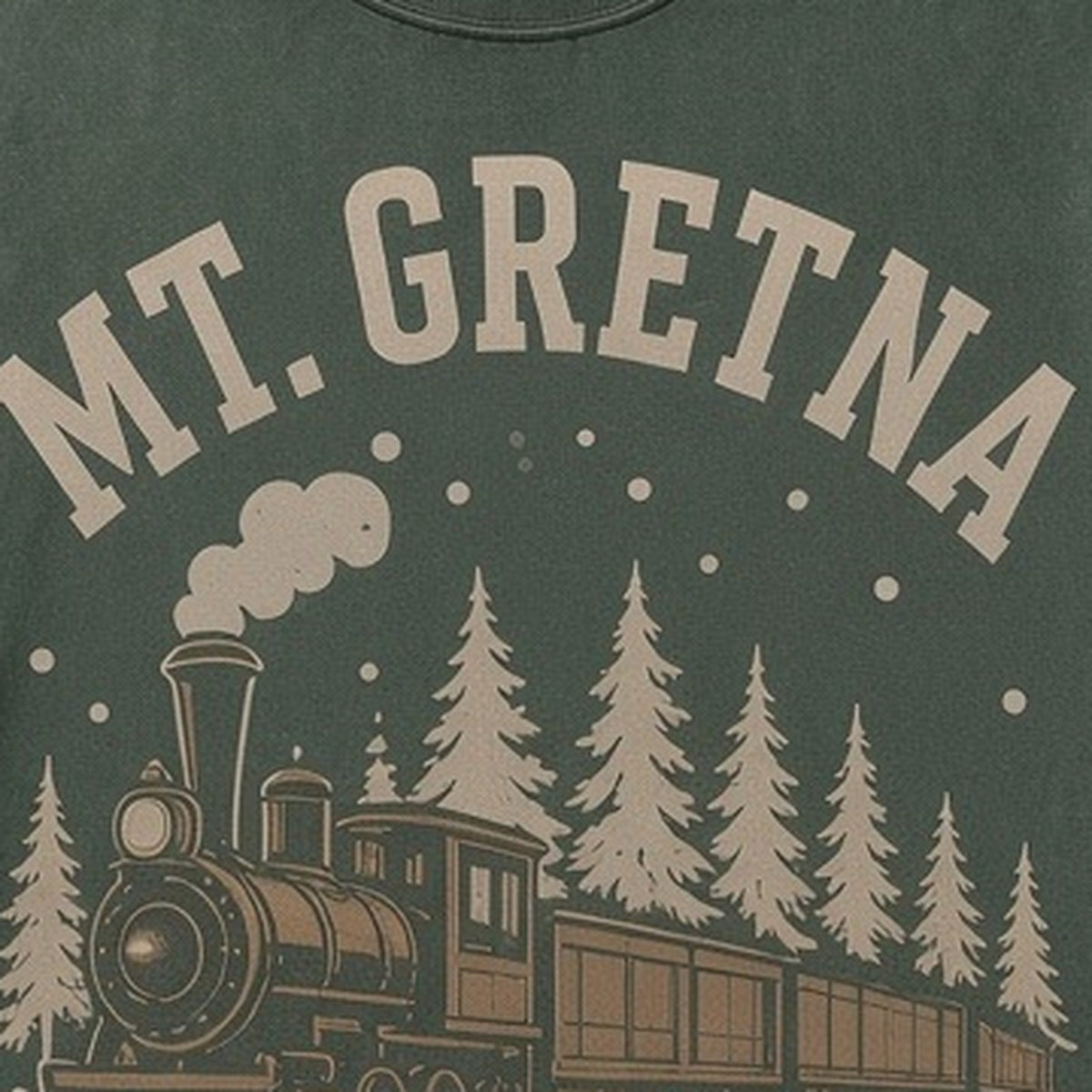 Mt. Gretna · Holiday Express Crewneck — Zoomed Artwork Detail