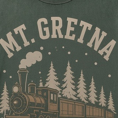 Mt. Gretna · Holiday Express Crewneck — Zoomed Artwork Detail