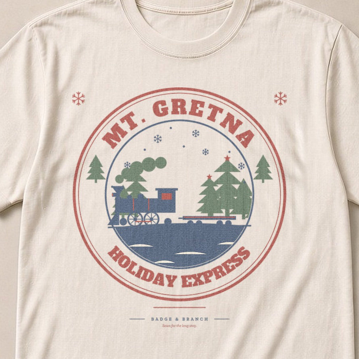 Mt. Gretna · Holiday Express Tee — Collar & Chest View
