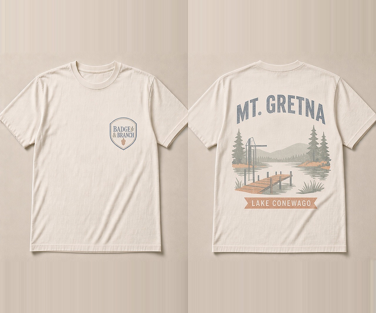 Mt. Gretna · Lake Conewago Tee — Front & Back View