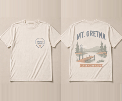 Mt. Gretna · Lake Conewago Tee — Front & Back View