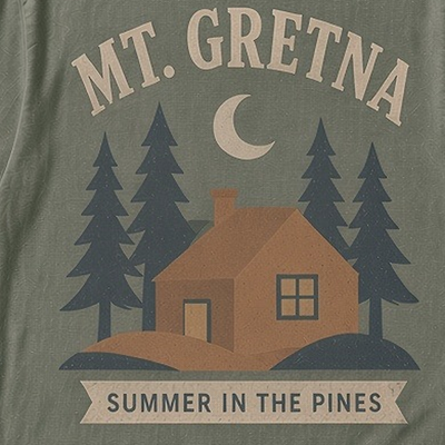 Mt. Gretna · Summer in the Pines Tee — Badge Artwork Detail