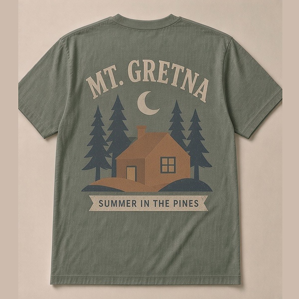 Mt. Gretna · Summer in the Pines Tee — Back Badge Mockup