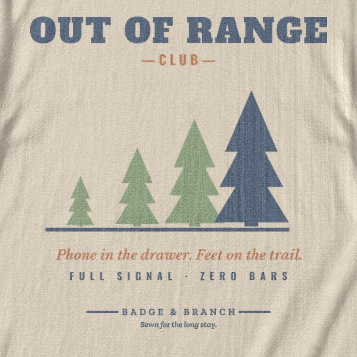 Out of Range Club Tee — Zoomed Artwork Detail