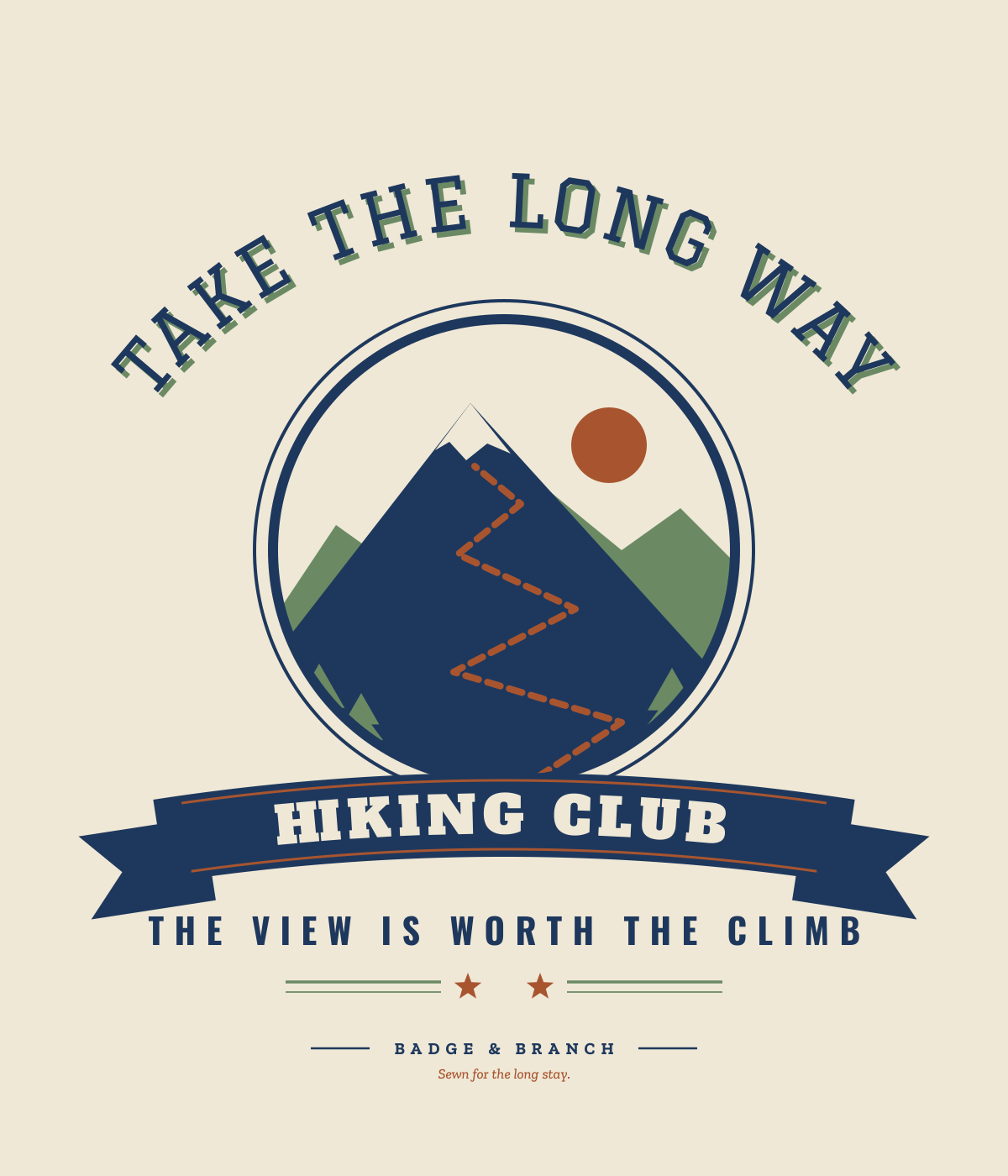 Take the Long Way trail badge tee