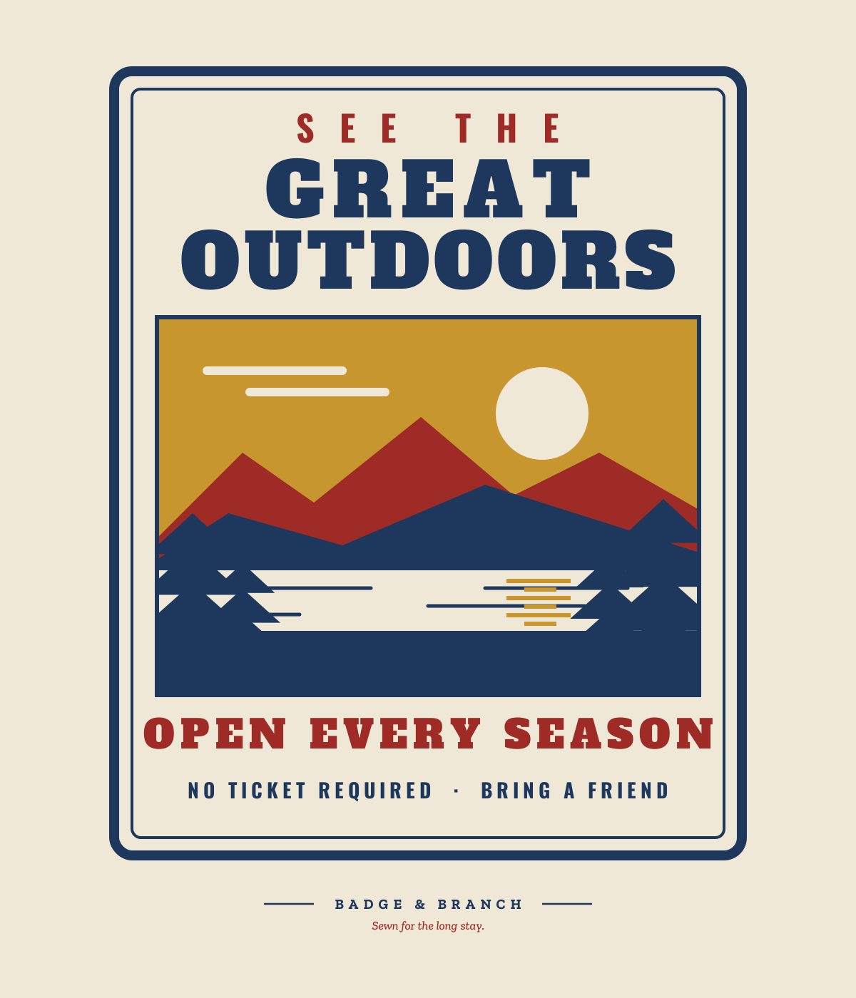 See the Great Outdoors poster badge tee