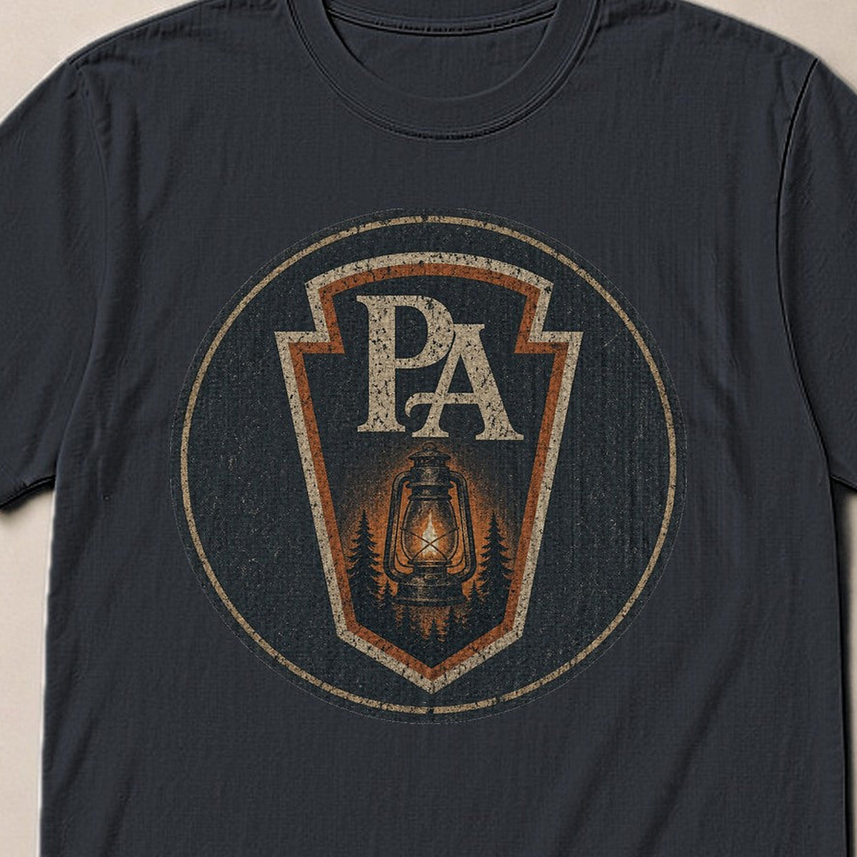 Strange Stories · PA Keystone Lantern Tee — Collar & Chest View