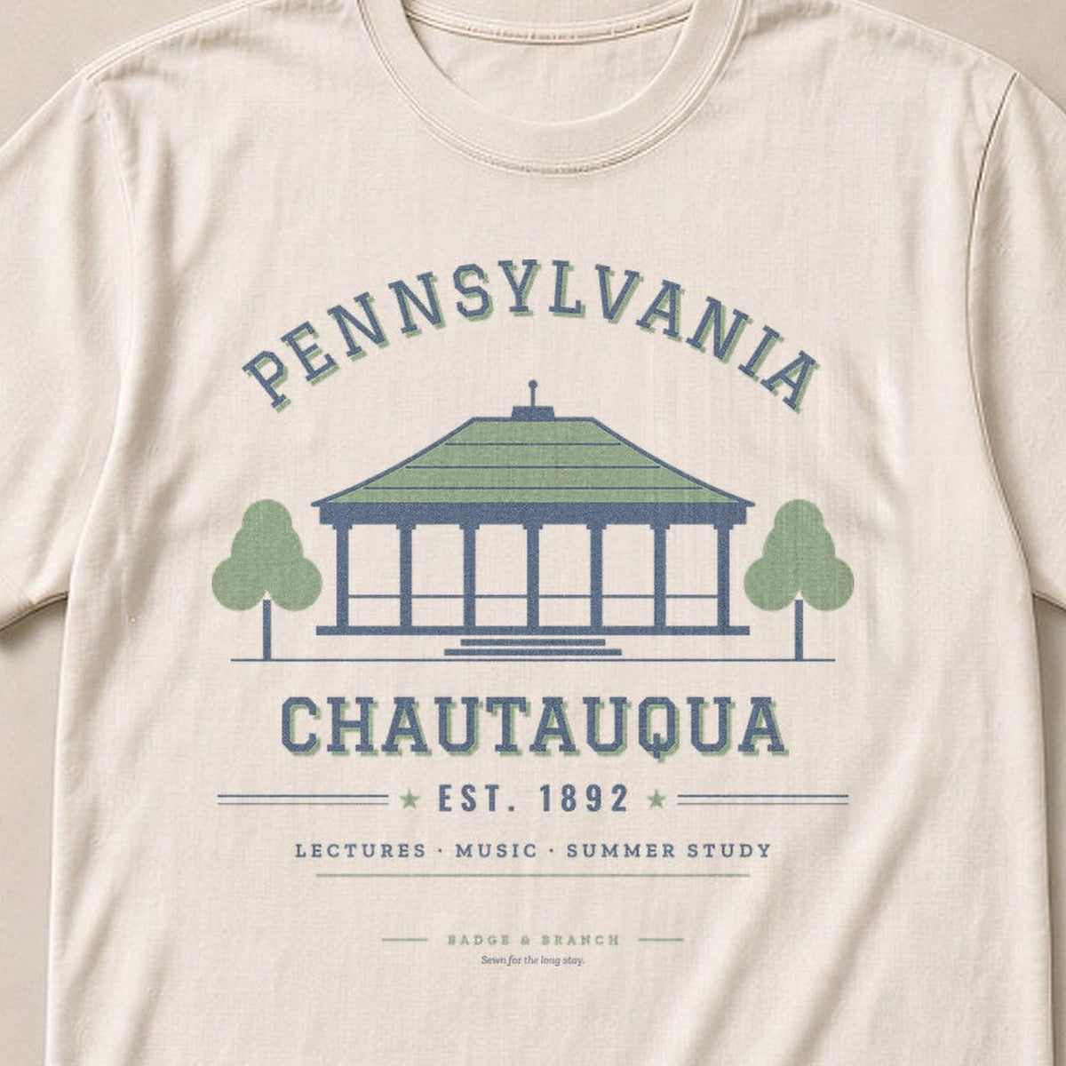 Pennsylvania Chautauqua · Est. 1892 — Collar & Chest View