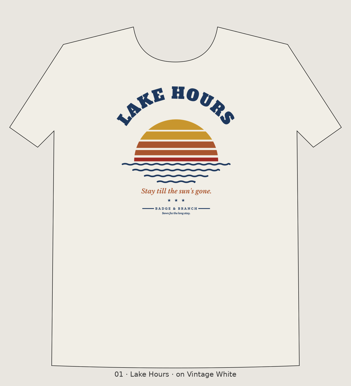 Lake Hours retro sunset tee