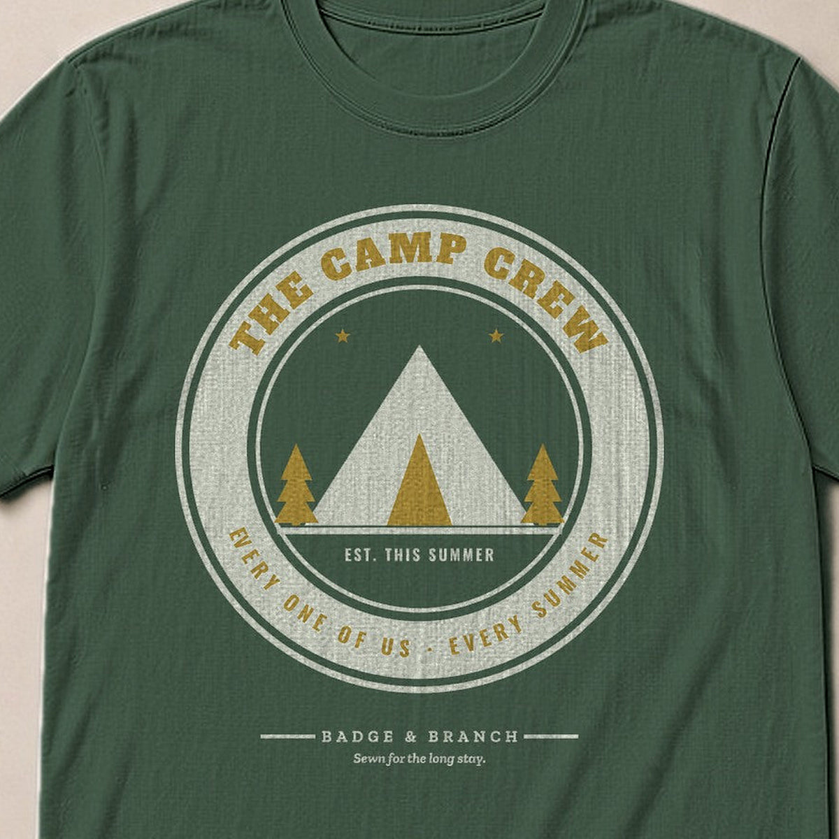 The Camp Crew Tee — Collar & Chest View