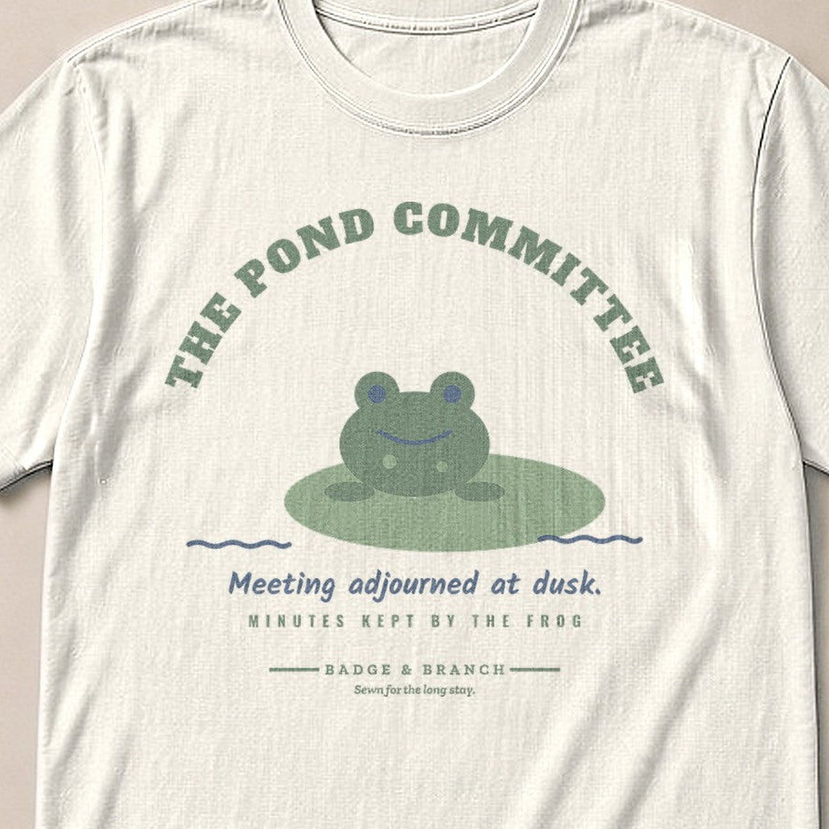 The Pond Committee Tee — Collar & Chest View