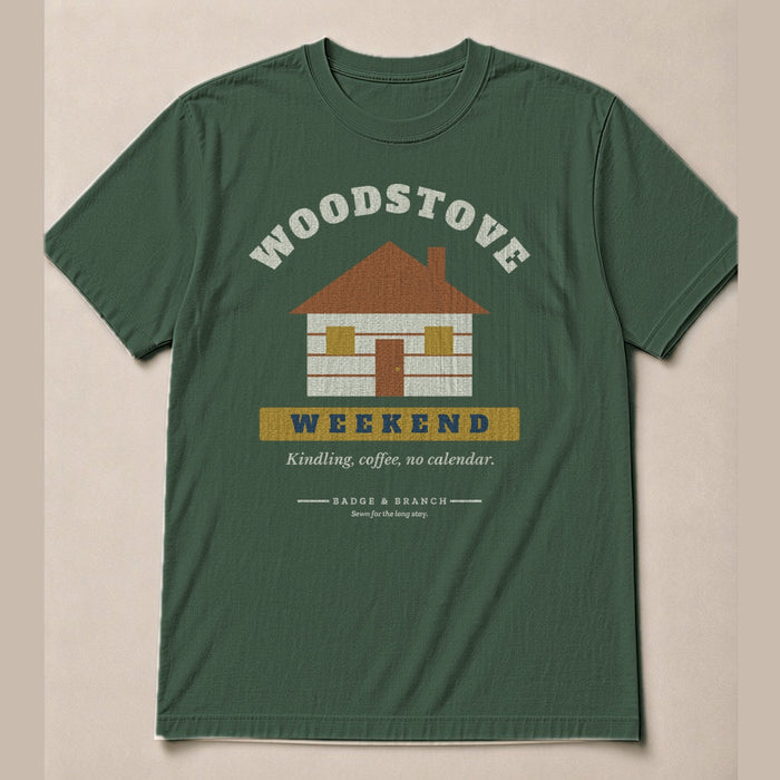 Woodstove Weekend Tee — Full Shirt View