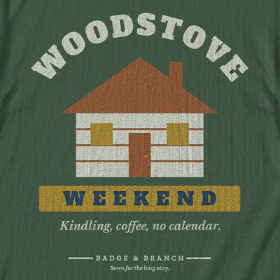 Woodstove Weekend Tee — Zoomed Artwork Detail